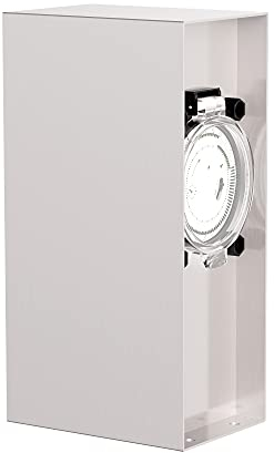 ledscom.de Presa da giardino a colonna POMI per esterni, IP44, temporizzatore/scatto, a 2 ingressi, acciaio inox, acciaio inox, quadrato, 23 cm