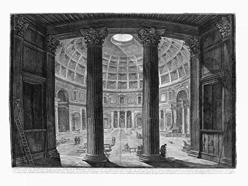 Feeling at home LEINWANDDRUCK im SCHATTENFUGENRAHMEN Veduta interna del pantheon Piranesi - Die Architektur horizontal Kunstbilder im Holzrahmen cm_57_X_76