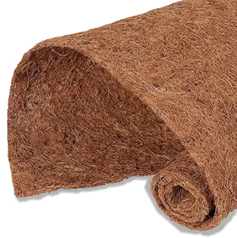 Rouleau de Doublure en Fibre de Coco Naturelle, Tampon en Fibre de Noix de Coco, Tapis pour Pots de Fleurs, poteaux en Mousse (30 cm x 122 cm)