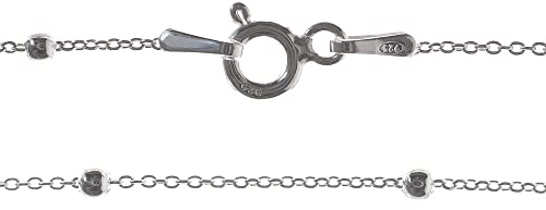 Markylis 925 SOLID STERLING SILVER BALL TRACE SATURN STYLE CHAIN NECKLACE - 0.8mm