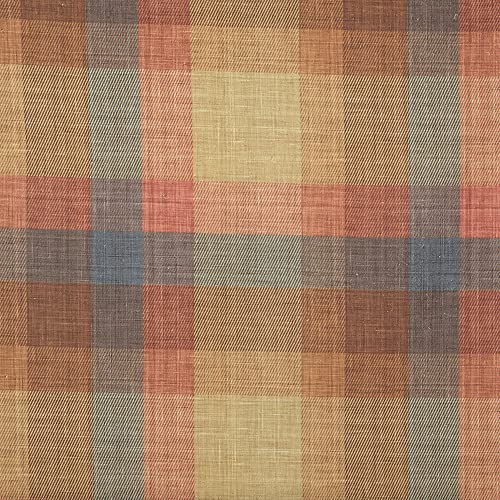 Kt KILOtela Tela Half Panamá Reciclada, Decoración, Tapizar, Cojines, Algodón, Poliéster Reciclado (62% GRS), Ancho 280 cm, Largo a Elección de 50 en 50 cm, Geométrico Cuadros Above, Naranja, Amarillo