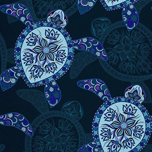 HEKO PANELS Stoff Oxford Wasserdichte Meterware Canvas-Stoff Polyester Stoff Zum Nähen Nähstoffe Möbelstoffe Dekostoffe Handwerken Wasserabweisend Blickdicht Schildkröten 2 Meter 155x200cm, DX118/2mb