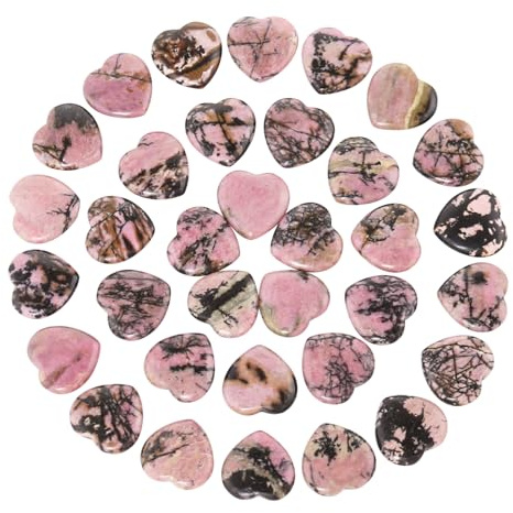 Namzi 20 förpackningar med tumlade polerade naturliga rhodokrositkristaller Hjärtstenar, kristaller och helande stenar Kvartsbulk för Wicca, Reiki, helande energi, chakrastenar, trolldomstillbehör