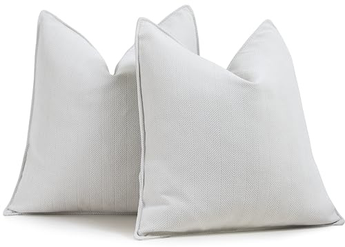 ZWJD Creme Kissenbezug 60x60 2er Set Chenille Kissenbezüge Sofakissen Kissenhüllen mit elegantem Design, weiche und luxuriöse dekorative Dekokissen für Couch, Bett und Heimdekoration