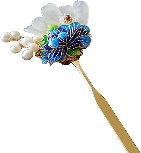 KAnduo Braut-Haarnadeln, chinesische Haarstäbe, Haarspangen, Original Ming-Dynastie Retro-Haarnadel, Perle, Xiuyu, Flache Haarnadel, Hanfu-Kopfschmuck, Pfauen-Eröffnungsschirm-Kopfschmuck