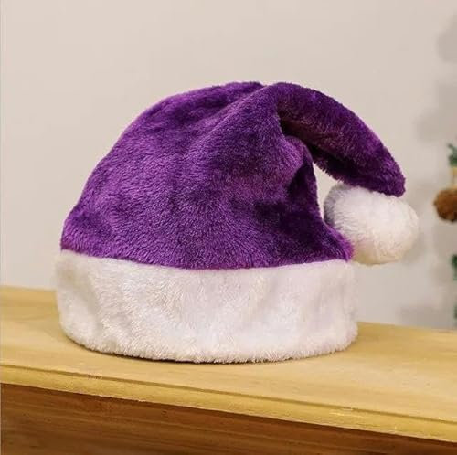 TERPCO Personalisierte Lila Santa Hut Weihnachten Benutzerdefinierte Santa Hüte mit Ihrem Namen Hut Weihnachtsschmuck Erwachsene Santa Hut X-Mas Party Hut Lila Keine Notwendigkeit Benutzerdefinierte