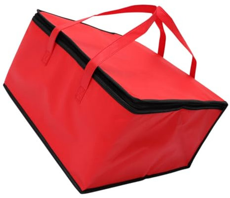 HEMOTON Isolierte Picknicktasche Lebensmittelbeutel Aus Verschleißfestem Material Wärmeschutz Kühltasche Tragbare Tasche Für Picknick Und Zuhause Rot 40x40x24cm