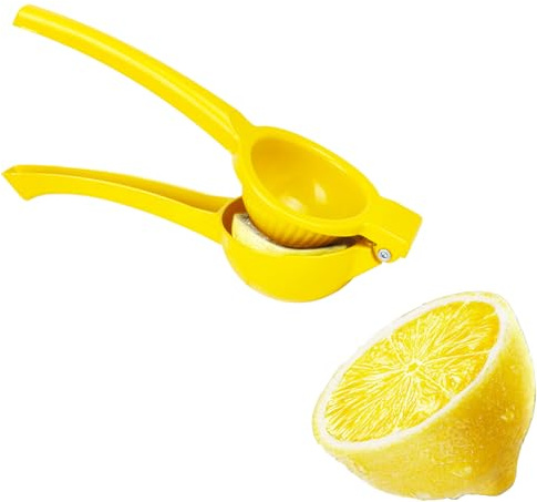 Molyorch Manuell citruspress, manuell citronpress, kvalitet limepress med mjukt grepp för att pressa citron och citrusfrukter, lätt att rengöra, gul