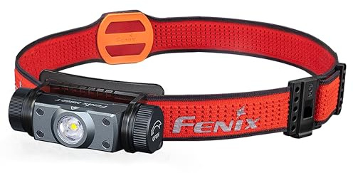 Fenix HM62-T Stirnlampe, leicht, für Trailrunning, Outdoor, Arbeit und professionelle Stirnlampe, 1200 Lumen, 150 m, 280 Stunden max., Sport-Stirnband, 3400 mAh wiederaufladbarer Akku, Rotlichtmodus