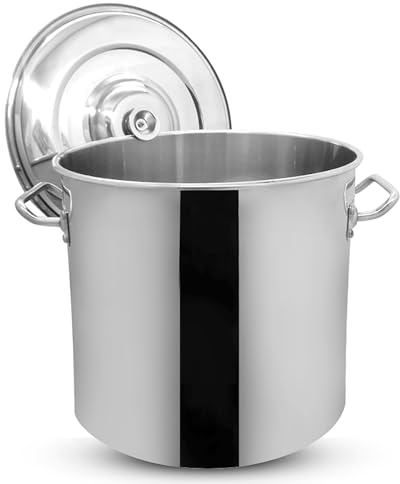 Suppentopf aus Edelstahl for Kochgeschirr, Hochleistungs-Suppentopf for Induktion, Handelsüblicher Reiskübel mit Deckel, Ölkübel mit großer Kapazität(50cm)