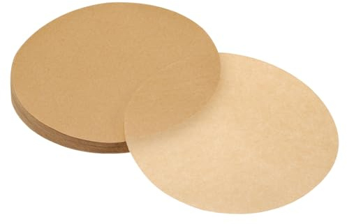 QUARKZMAN 200Pcs Papier Parchemin Rond 6 Pouces, Papier Parchemin Rond Antiadhésif pour la Cuisson de Petits Gâteaux, Séparer la Viande Congelée, le Four Grille-Pain, Brun