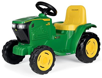 PEG John Deere Mini Tractor Trattore Elettrico Cavalcabile 6V per Bambini da 1 Anno con Batteria Ricaricabile, Luci LED, Clacson, Suoni e Melodie