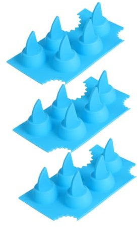 AUTSUPPL 3pcs Shark Fin Ice Mold Silicone Novelty Tray Cube Mold for Chilling Drinks Tea Ice Tray Reusable Party Baking Craft