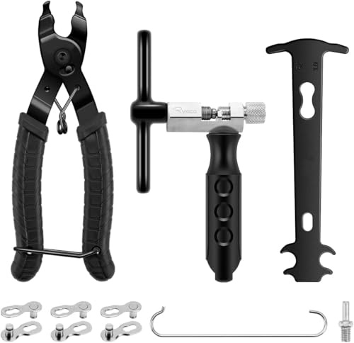 Bike Chain Tool Set with Pliers and Splitter, Inspection Caliper for 6-10 Speed Links, Repair and Removal Tool for Road and Mountain Bikes