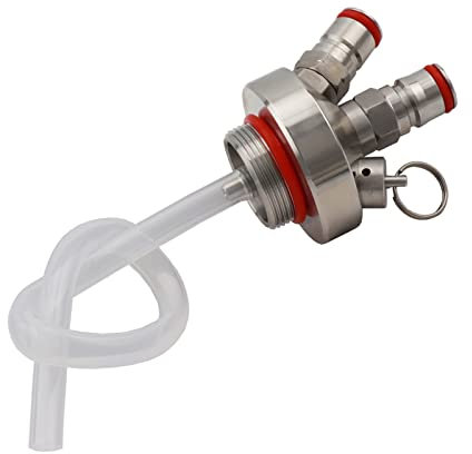 MNEVZX bierbrauset Mini-Fass-Bier-Speer-Zapfspender mit Doppelkugel-Verschlusspfosten Fass-Kugelverschluss-Anschluss Heimbrau-Sets(Spear Tap)