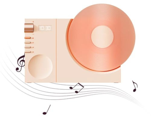 Mini Retro Bluetooth5.3 Speaker Hifi Sound Soundbar Vintage MP3 Music Player with Support TF Display Clock Box Card gramophone portable Retro decor Gift speaker,vinyl Mini 1200mA Battery, show