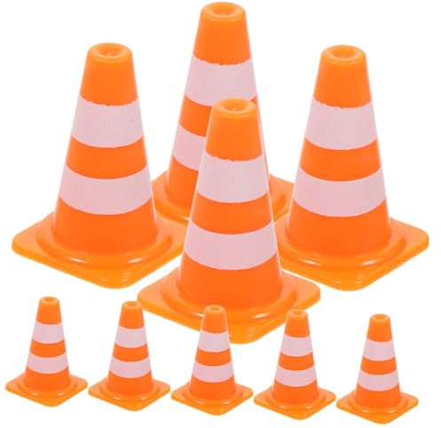 YARNOW 20Pcs Mini Traffic Cones Lightweight Miniature Traffic Signs Educational Traffic Scene for Pretend Play Safety Awareness