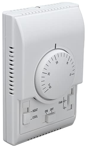 Yechiry Central Air Conditioning Thermostat, Mechanical 2 Way HVAC Control Switch med 3 Fläkthastigheter och Värme-/coola Lägen, 110- för Kommersiella Civila Byggnader