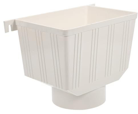 HOLIDYOYO Collettore per Grondaia in Pvc per Tettoia, Raccoglitore di Piovana per Grondaie, Facile da Installare, Bianco, per Pluviale e Raccolta Acqua | Collettore per Raccolta Piovana, Accessorio per Drenaggio Esterno, Struttura Robusta