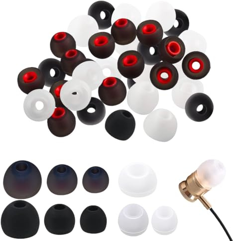90 Pezzi Ricambio Auricolari Earbud, Eartips di Ricambio Universali per Cuffie In-Ear, 3 Diverse Dimensioni Gommini per Auricolari (S/M/L), Compatibile con la Maggior Auricolare