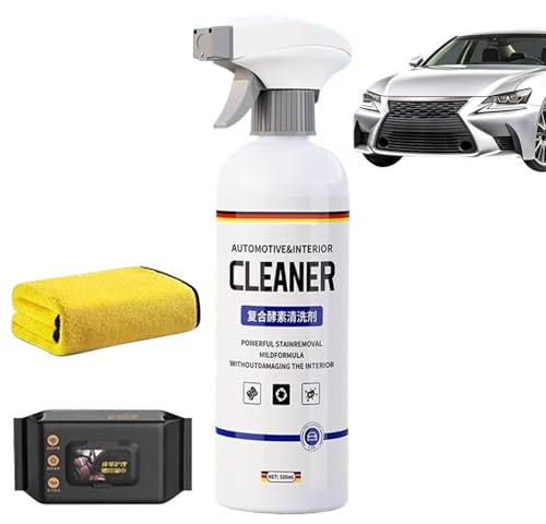 Limpiador interior para coche, salpicadero, spray refrescante, de secado rápido, limpiador multifunción para salpicadero, pulido de alfombras y muebles con 500 ml, para el tratamiento del coche