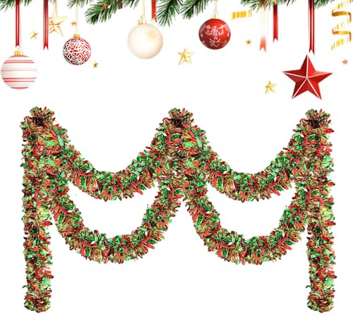 Girlande für den Weihnachtsbaum | Glitzernder , 2,0 Meter Dekoration, Weihnachtsgirlande, für Herbst, Erntedankfest, Partys, Geburtstage, Abende Foto