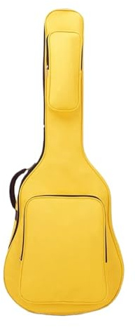 FonHNDG E-Bass-Koffer, tragbare Bass-Gigbag, gepolsterte Softcase, professionelle E-Bass-Gitarrentasche for akustische Klassische Gitarre Zum Transportieren von Gitarren(Yellow)