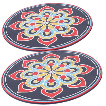 Mikinona Klangschalenkissen als Schreibtischuntersetzer und Schüsselmatte Elegantes Design aus Pvc 2 Stück mit Rutschfester Oberfläche und Angenehmer Textur für Meditation und Yoga