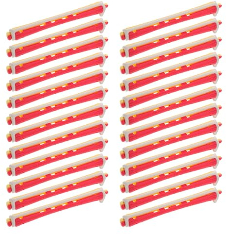 MAGICLULU 24 Varillas Rizadoras sin Calor para Cabello, Plástico Fácil de Usar para Crear Rizos Bonitos en Casa o Salón, Kit de Herramientas para Peinado DIY
