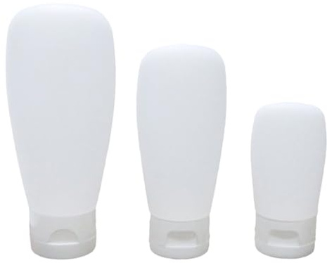 VINTORKY 3 pièces Flacons Voyage Vides Silicone Souple avec Bouchon à Bascule Bouteilles Rechargeables pour Lotion et Cosmétiques Formats Légères et Durables pour Déplacement