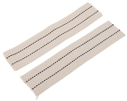 MAGICLULU Lot de 2 Mèches de Lampe à Pétrole en Coton Tressé Plat 5 Cm X 22 Cm, Mèches de Rechange Universelles pour Lanternes, Lampes à Huile et Torches de Jardin, Combustion et Longueur