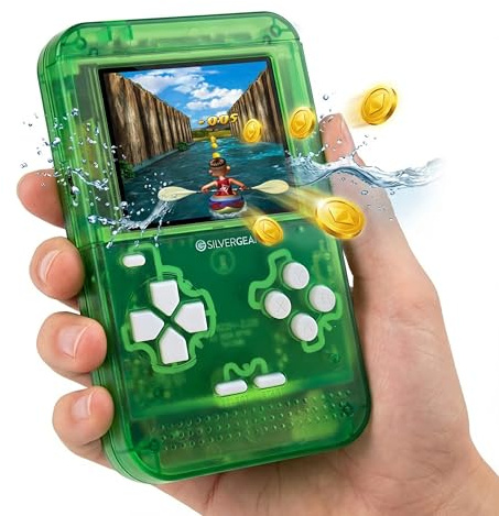 Silvergear® Retro Spielkonsole 32-bit | Handheld Konsole mit 150 Spielen | Tragbare Arcade Konsole | 2.8 Zoll LCD Bildschirm | Retro Games & Klassische Spiele | Kinder Spielkonsole | Grün