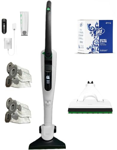 VORWERK FOLLETTO VK7S Rigenerato Classe A+++ Come Nuovo - Aspirapolvere Cordless Senza Fili con Batteria e Caricabatteria - Disponibile in Vari Set (Lavapavimenti SP7 + 6 Sacchetti + Fragranze)