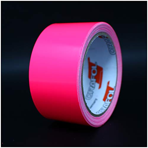 Finest Folia 10 Meter (1,79€/Meter) Glanz Zierstreifen Auto Motorrad Boot Modellbau Silber Chrom Dekorstreifen Seitenstreifen (Neon Pink, 50mm Breite)