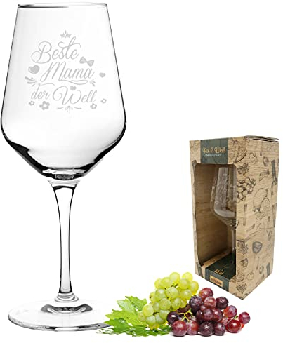 3forCologne | Weinglas aus hochwertigen Kristallglas | Souvenir Deutschland | Geschenkidee Muttertag, Vatertag, Gastgeschenk | Geschenkbox mit Textfeld | MADE IN GERMANY, Größe:beste Mama