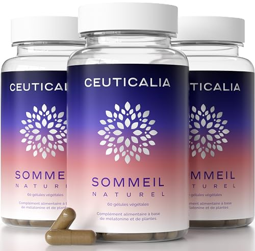 Complément Alimentaire Sommeil Naturel - Aide au Sommeil pour S'endormir Vite, Bien Dormir, Mieux Dormir - Pour Adulte - Mélatonine, Valériane, Mélisse, Escholtzia - 180 Gélules, 90 Jours