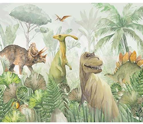 murando Fototapete Premium-Vlies Dinosaurier 100x70cm Foto Tapete Schlafzimmer Wohnzimmer Moderne Vliestapete XXL Wandtapete Motivtapeten Bildtapete 3d Effekt Wand Dekoration Dschungel Figur Tiere