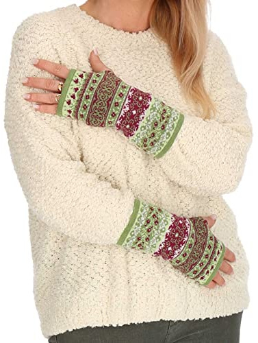 Kunst und Magie Damen Armstulpen Stulpen Handwärmer Handschuhe Pulswärmer extrafeiner Jacquardstoff
