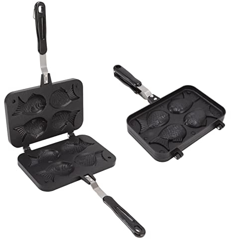 HYWHUYANG Gaufrier Poisson Taiyaki, Maison de Cuisson en Forme de Poisson Taiyaki Mini Taiyaki Pan pour Petits Beignets, Tartes Et Quiches