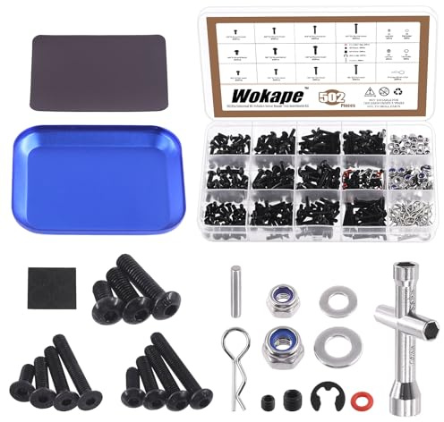 Wokape Ensemble de vis universel RC Kit de visserie Assortiment Set 502 pièces
