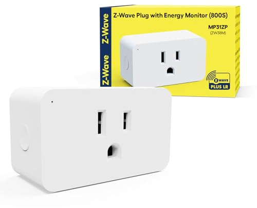 Minoston Zwave Plug, 800 Series with Energy Monitoring, Power Meter Z-Wave Outlet Switch, Z-Wave hub Required, Work with SmartThings, Wink, Vera, Z-Box Hub, Home Assistant (MP31ZP)