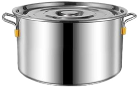 Kochtopf, Suppeneimer aus Edelstahl, komplett verkleideter Suppentopf, kommerzieller Suppentopf mit Deckel, Mehrzweck-Eintopftopf mit großem Fassungsvermögen, Soßentopf, Dampfgarer, Kochgeschirr für