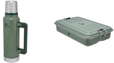 Stanley Classic Legendary Thermosflasche 1.4L & Useful Classic Box 1.2L - Spülmaschinenfest - Lunchbox aus Edelstahl - Stapelbare Sandwich-Box - BPA-Frei - Sicherer Verschluss