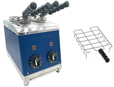 Milantoast 2-er Toaster mit Zangen und Brötchenaufsatz (Blau)