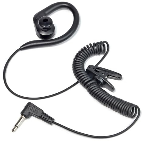 UAYESOK Funk Ohrhörer 3.5mm Klinke Höre nur zu Kopfhörer G Form Ohrhaken Hörmuschel Funkgeräte Headset 1 Pin Halteclip für Motorola Yaesu Kenwood Security Polizei Lautsprecher Mikrofon Radio