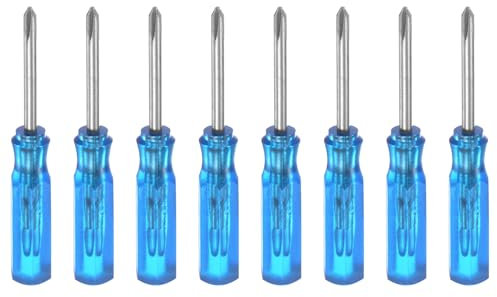 QUARKZMAN 8pz Cacciavite Phillips Mini Ph0 2mm Testa Croce Magnetica 45mm Lunghezza per Riparazioni di Piccoli Elettrodomestici, Blu