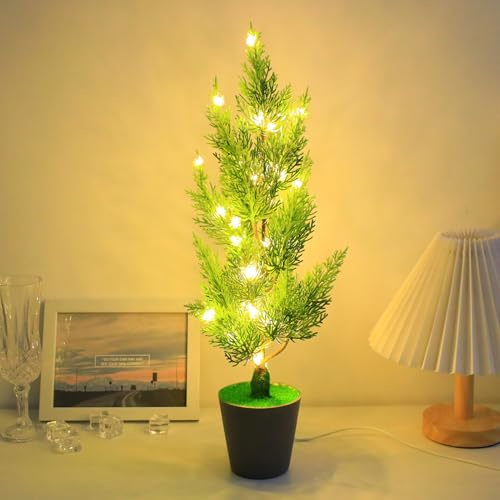 Tuzsocr LED Lichterbaum Palme, Tischdeko, Warmweiß, USB-betrieben, Stil 6 | Funkelndes LED-Licht sorgt für stimmungsvolle Atmosphäre, ideal als Tischdeko für Wohnzimmer, Büro oder Party