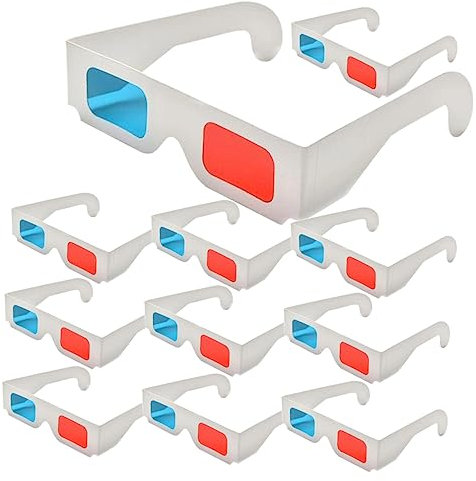 10 Stück Rote Blaue 3D-filmbrillen aus Papier für Zuhause