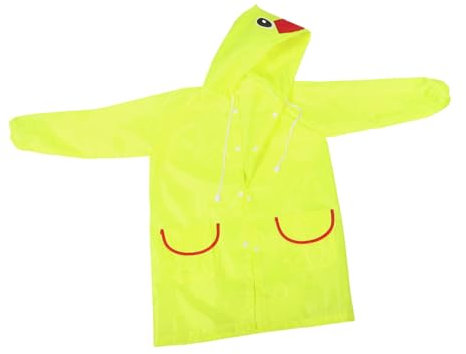 Supvox Regenmantel Für Kinder Regenjacke Für Kinder Regenponcho Für Kinder Gelber Regenmantel Fahrradponcho Regencape Für Mädchen Regenjacke Für Kleinkinder PVC-kleber Yellow