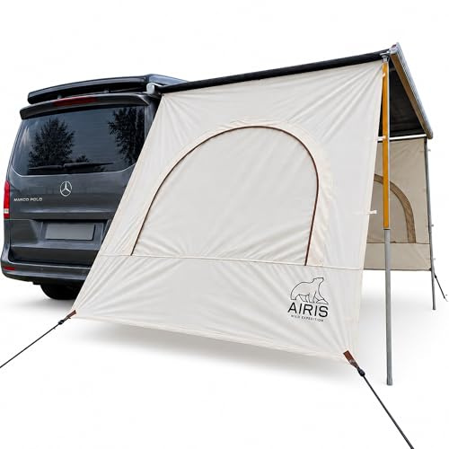 AIRIS Markise Sonnenschutz Wohnmobil 2,6m – Baumwollgewebe, wasserabweisend, einfache Montage ohne Stützstange, kompatibel mit Thule Fiamma